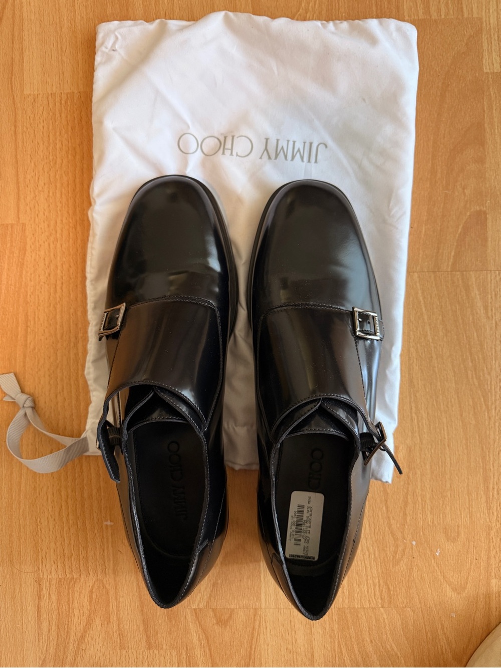 Jimmy Choo Men’s Black Double Monk Shoes Size 44